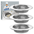 MR.SIGA Kitchen Sink Strainer, Stainless Steel Sink Drain Strainer, Dishwasher Safe, Outer Diameter4.4 inch/11.2cm, Inner Diameter 3 inch/7.6cm, Pack of 3