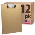 Officemate Recycled Wood Clipboards, Low Profile Clip, 12 Pack Clipboards, Letter Size (9 x 12.5 Inches), Brown (83812)