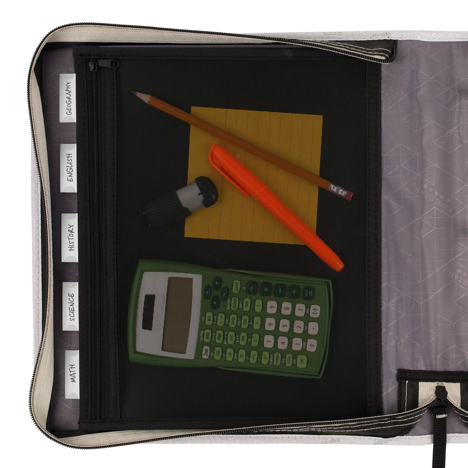 Five Star Zipper Binder, 2 Inch 3-Ring Binder with Round Rings, Expansion Panel and 5-Tab Expanding File, 580 Sheet Capacity, Black (29052IT8)