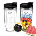 2Pcs Replacement 24oz Blender Cup with Sip Seal Lid for Nutri Ninja BL450 BL456 BL480 BL482 BL640 BL642 BL682 BN400 BN750 BN800 NN100 Foodi SS101 SS151 SS351 SS401 SS400 Ninja Auto IQ Series Blender