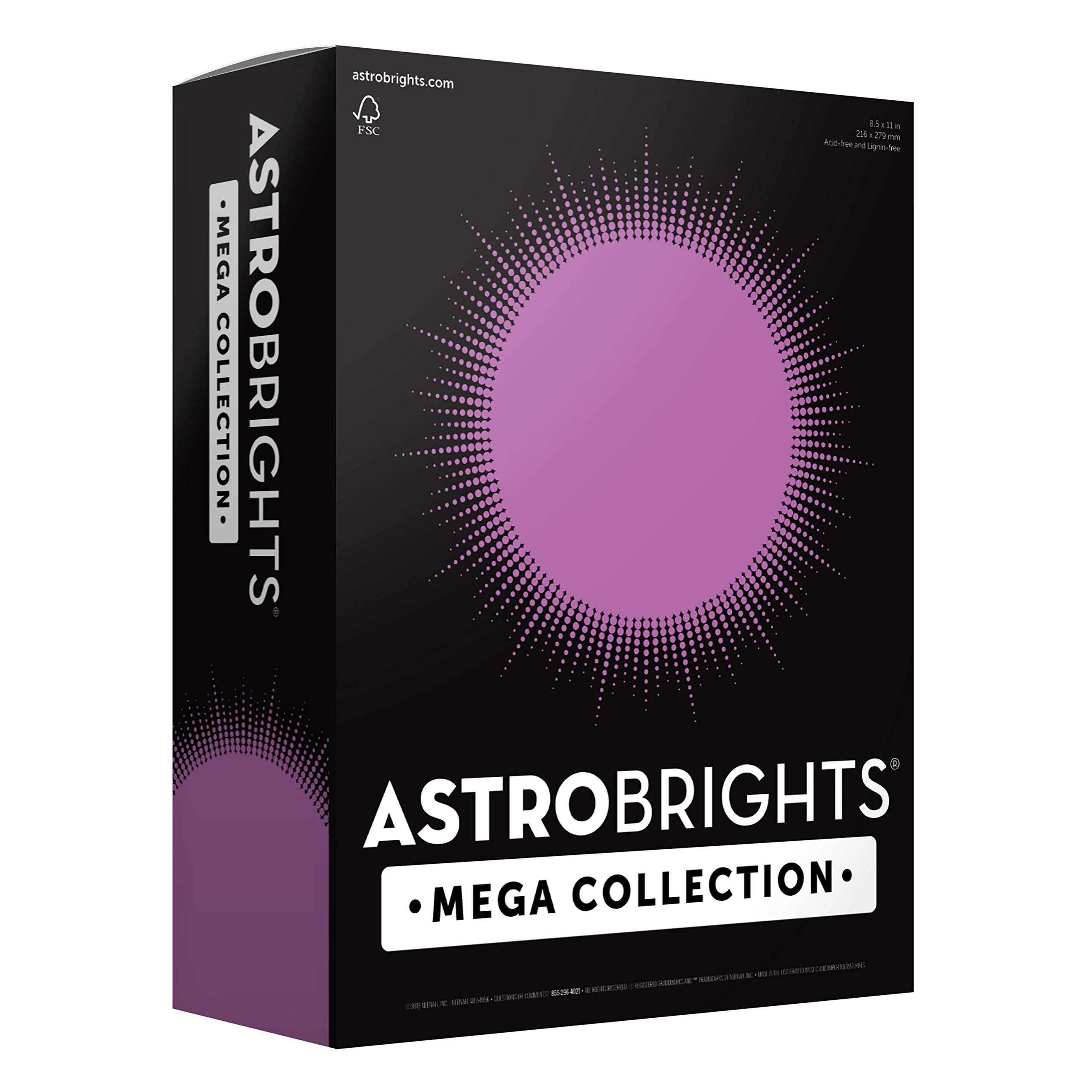 Astrobrights Mega Collection, Colored Cardstock, Bright Purple, 320 Sheets, 65 lb/176 gsm, 8.5" x 11" - MORE SHEETS! (91697)