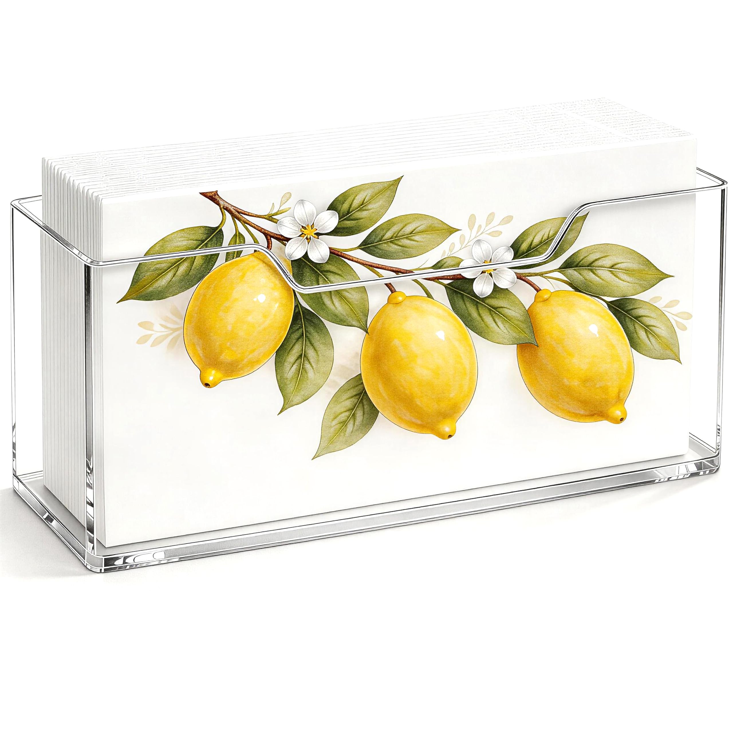 Clear Acrylic Guest Towel Holder: Stylish Durable Napkin Tray for Bathroom, Kitchen, Hotel & Office; Holds Disposable Hand Towels & Napkins; Includes 2 Cleaning Cloths (Clear, Guest Towel Holder)