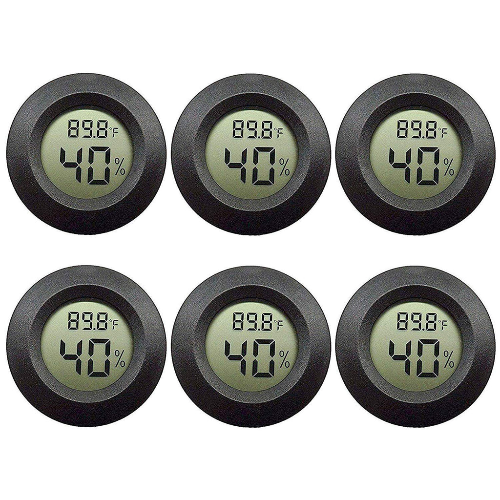 EEEkit 6-Pack Thermometer Hygrometer, Humidity Temperature Meter Gauge with LCD Monitor for Home Greenhouse Basement
