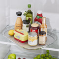 LAMU 14.56''x11'' Lazy Susan Turntable Organizer for Refrigerator, Clear Rectangle Lazy Susan, Condiment Organizer for Fridge Organizers and Storage, Cabinet, Pantry, Countertop, 1 Pack