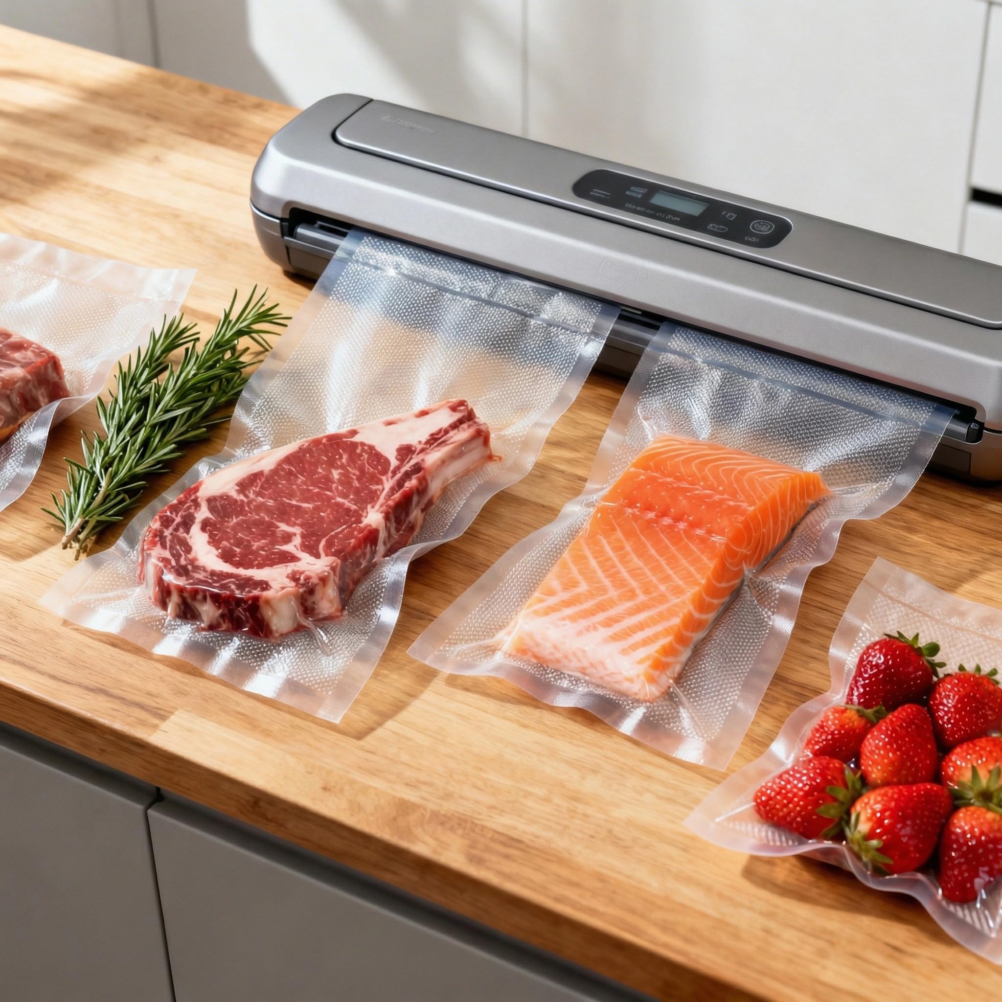 200 Quart Vacuum Sealer Bags for Food Saver Freezer Bag 6"x10" Vacuum Seal Sous Vide Cooking Bags Rolls Pre Cut Small Food Storage Commercial Grade Airtight Heavy Duty BPA Free