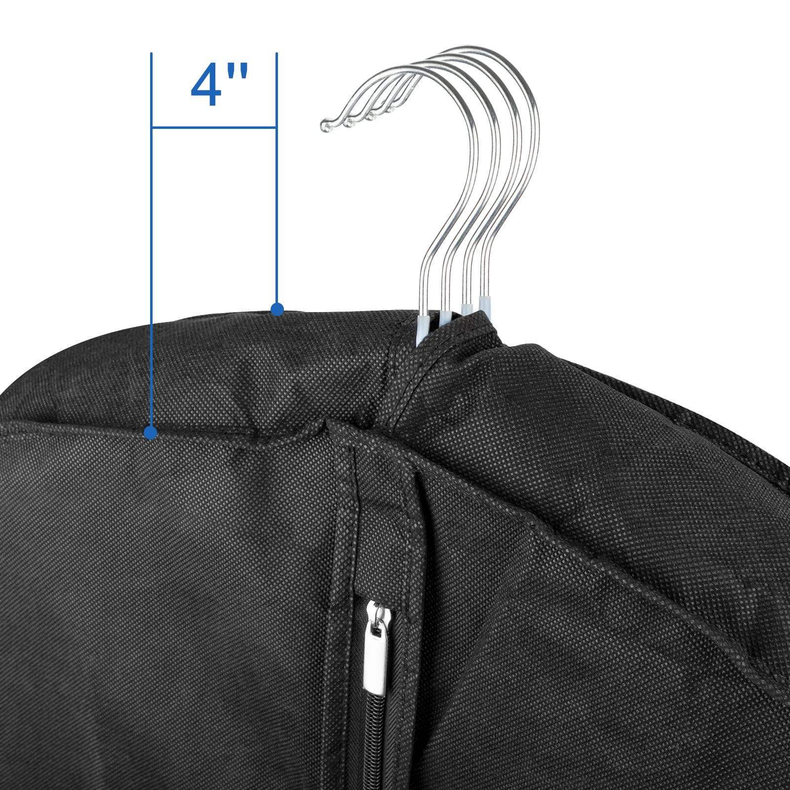 Garment Bags for Travel 43" 2 Pack, Hoprfire Suit Garment Covers with 4" Gussetes for Closet Storage for Men Breathable Foldable Hanging Bags Waterproof for Suit, Clothes, Custom, Tuxedo, Shirts, Coat