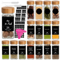 4oz Spice Jars with Bamboo Lids, 16pcs Glass Spice Jars with Labels, Shaker Lids, Funnel, Chalk Pen and Brush