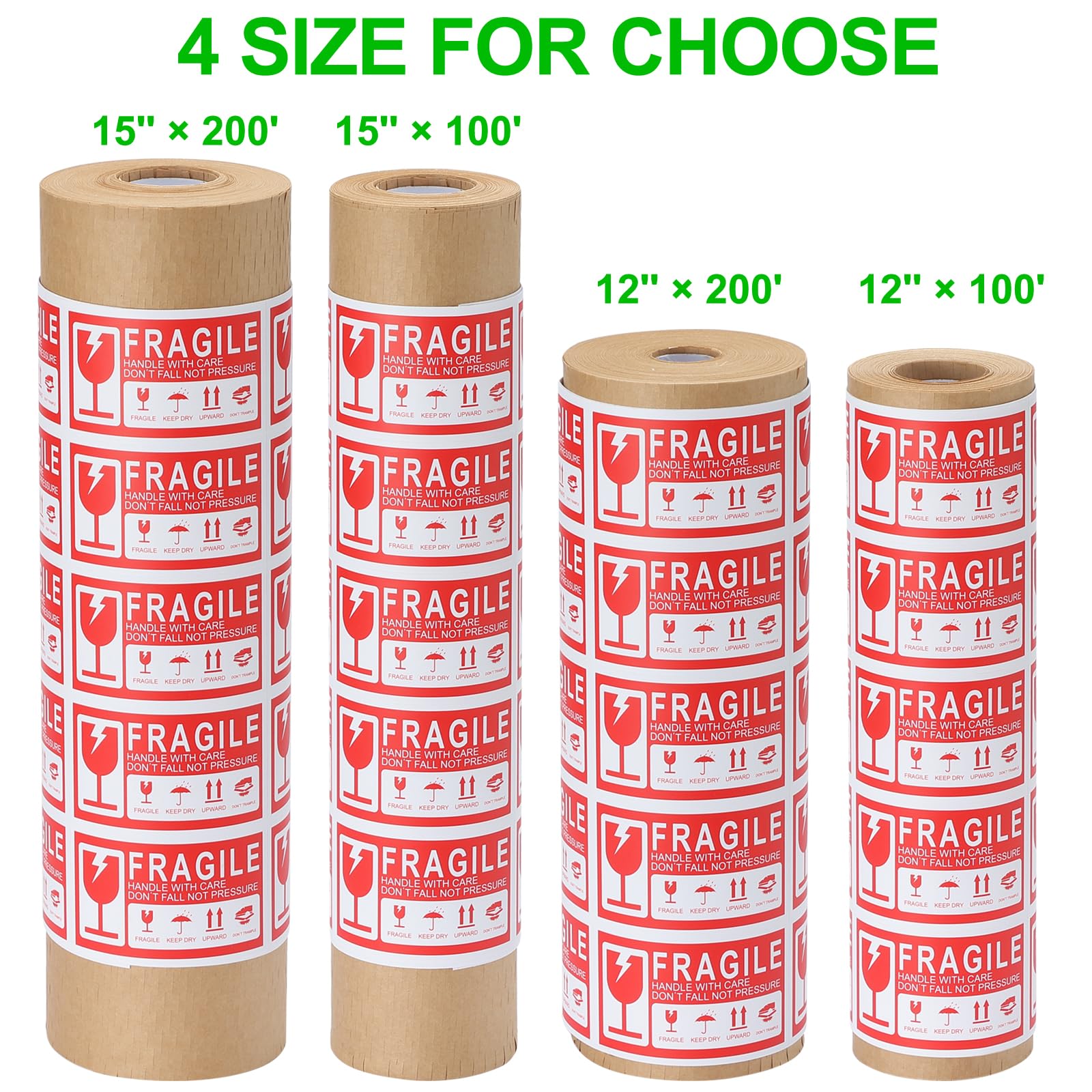 Honeycomb Packing Paper 15” x 200’ Moving Suppliers Bubble Cushioning Wrap Paper Roll for Moving/Shipping/Packing with 80 Fragile Sticker Protective Eco Friendly & Recyclable (15"x200')