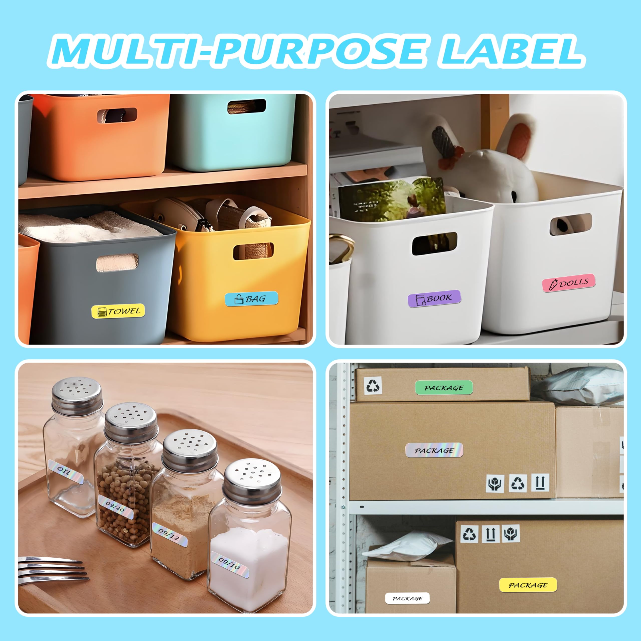 MIARALA 1600 Pcs Colored D30 Label Tape, Label Maker Tape-12mm×40mm(0.47"x1.57") Sticker Thermal Paper Self-Adhesive Label Tape for D30 Printer 10 Rolls