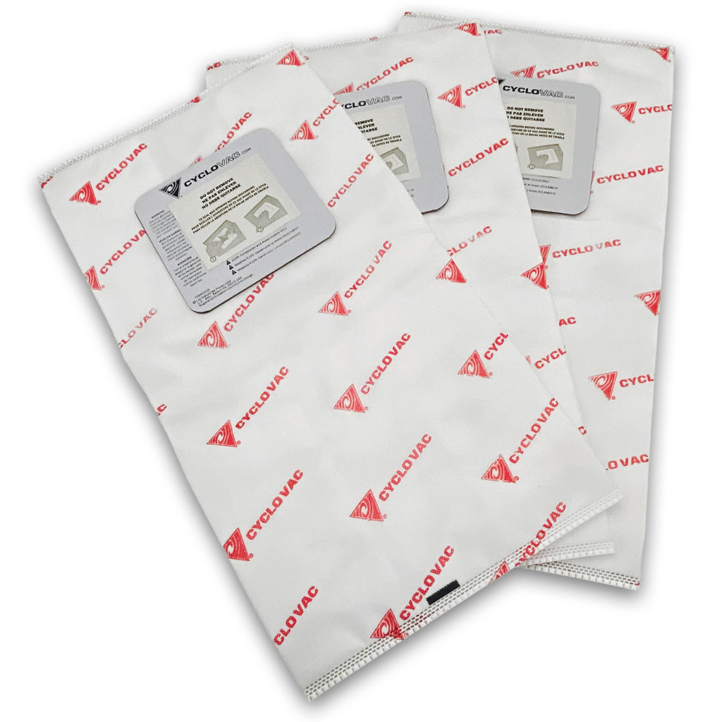 CYCLOVAC | TDSAC91C | Heavy Duty Central Vacuum Electrostatic Filter Bag with 3 Notches | Set of 3 Bags | 16 L (3.6 GAL)