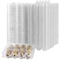 MANCHAP 150-Pack Clear Plastic Quail Egg Cartons, 12-Grid Storage Container with Lid，Clear Quail Eggs Carton Holders
