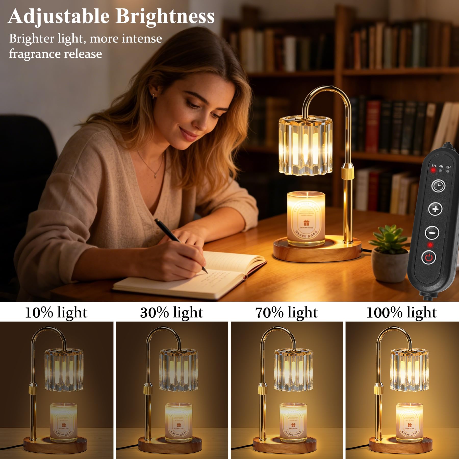 Lukasa Candle Warmer Lamp with Timer and Dimmer, Adjustable Height Candle Warmer for Candle, Birthday Gifts for Women Men, Mother's Day Gifts for Mom, Christmas Decor Home Room Decor, Christmas Gifts