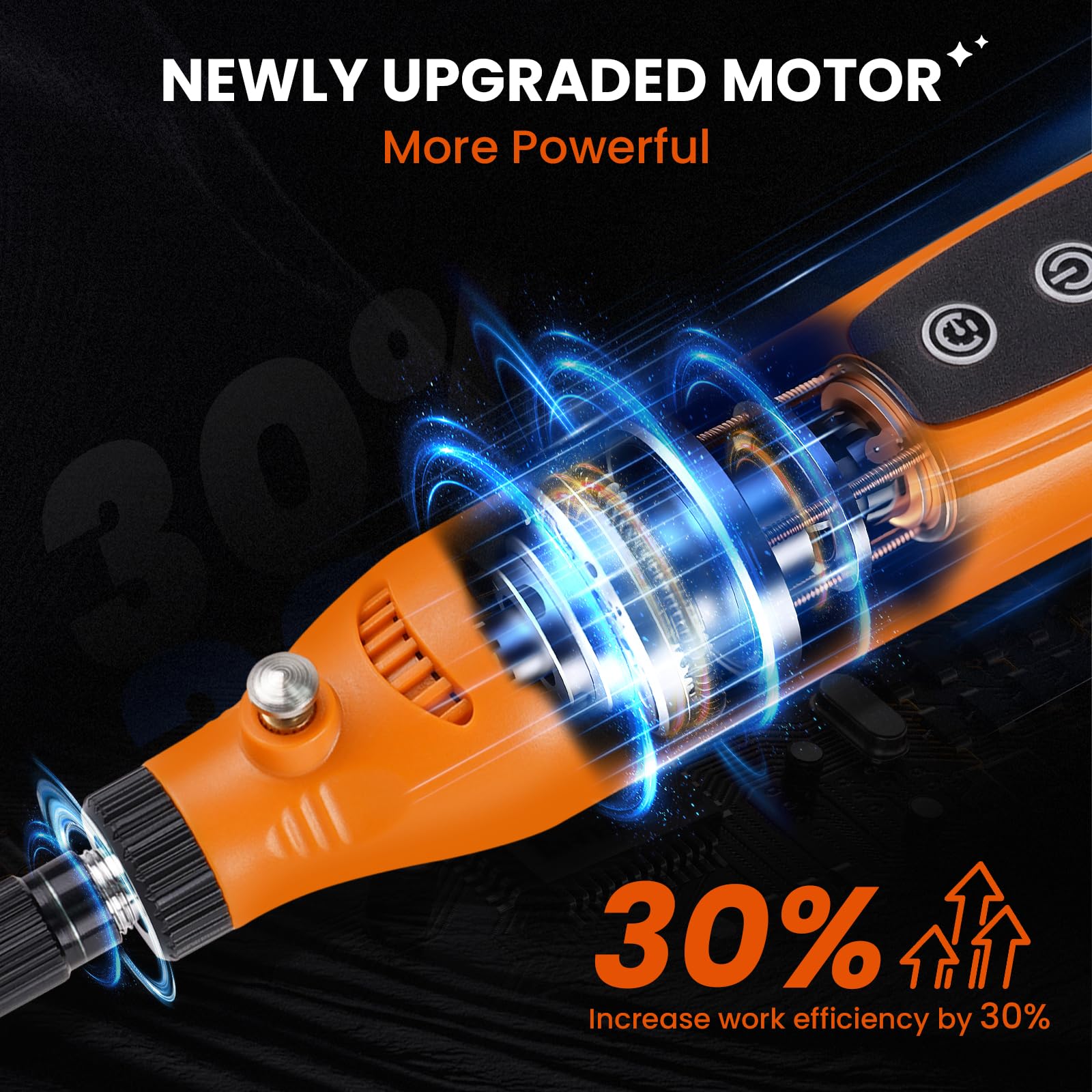 HARDELL Mini Cordless Rotary Tool 3.7V, 5-Speed Rotary Tool Kit with 43 Accessories,Type-C Charging Power Rotary Tool for Engraving, Sanding, Polishing, Drilling, Grinding, Small DIY Crafts
