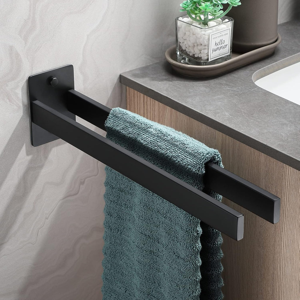 Bathroom Accessories Set, Hand Towel Holder, Black Towel Rack Towel Bar, Towel Racks for Bathroom SUS304 Stainless Steel, Bathroom Towel Holder Towel Rack Wall Mounted