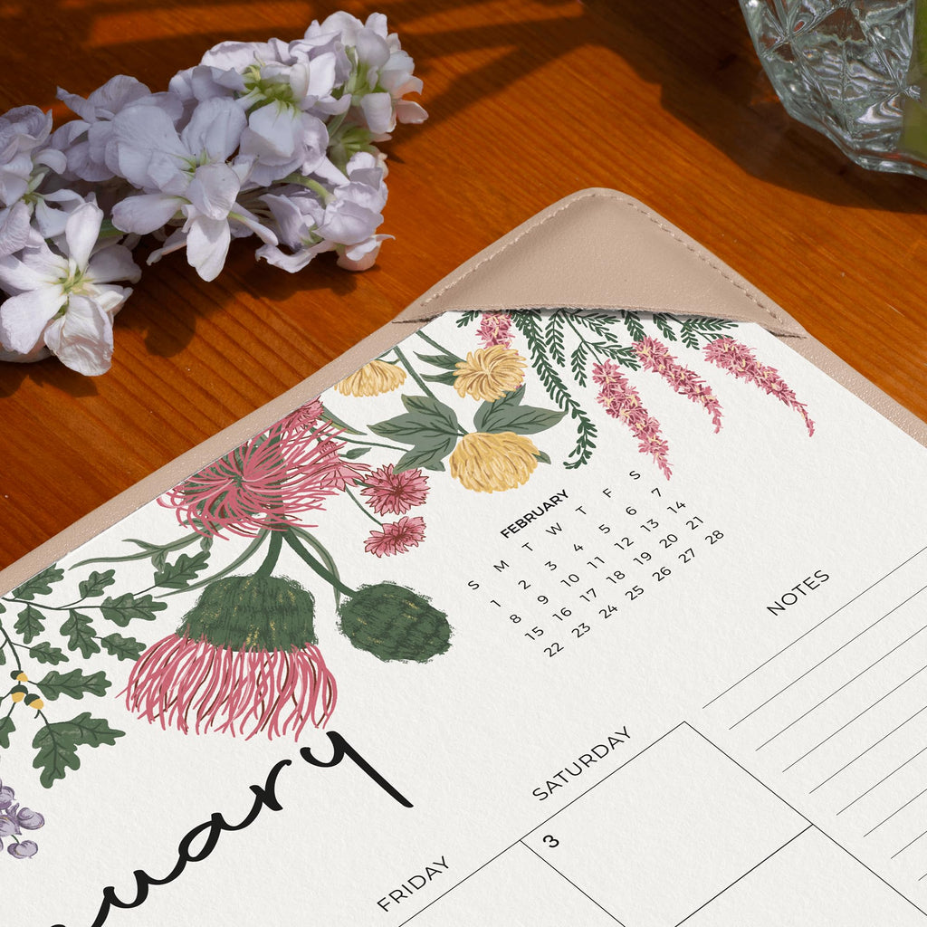 Cabbrix Desk Calendar 2026 with Desktop Mat, Desk Pad Calendar 15"x 12" From January 2026 to June 2027, Desk Calendar for Home Office and School, Easy Planning, Apricot