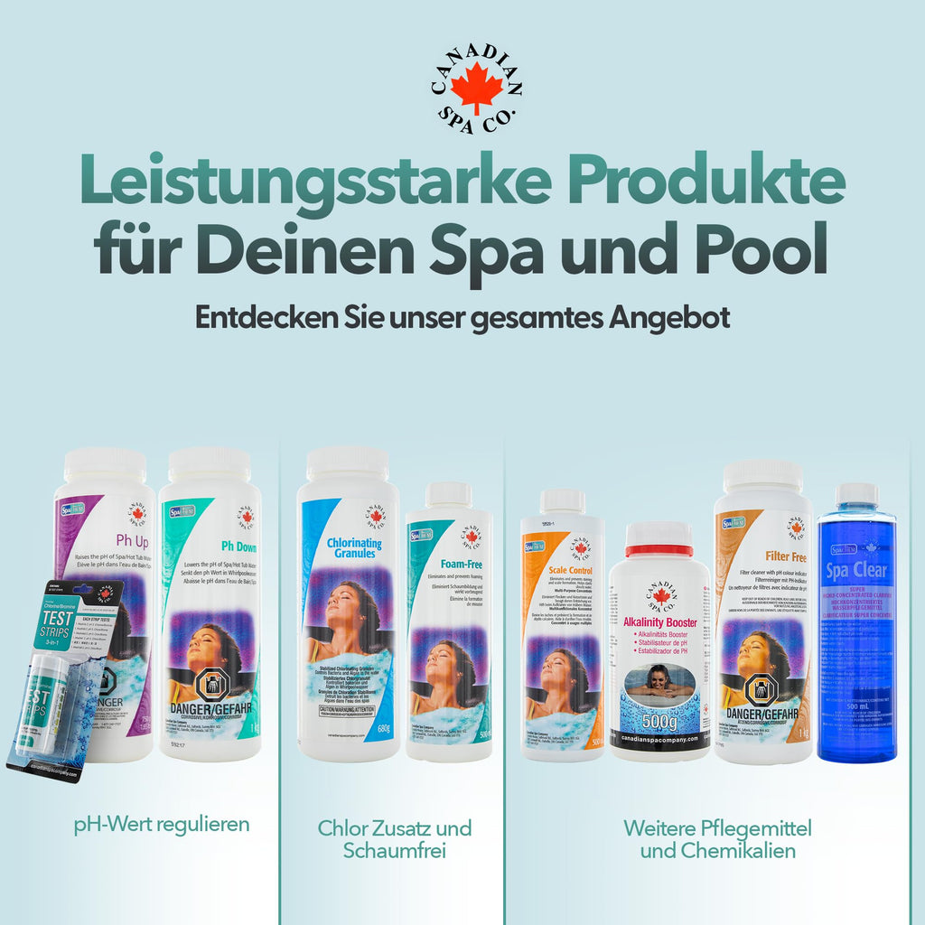 Canadian SPA CO. Hot Tub Test Strips, 150 Strips Pool and Spa Test for pH, Total Alkalinity, Free Chlorine and Bromine, Precise 3 in 1 Pool Water Testing Kit