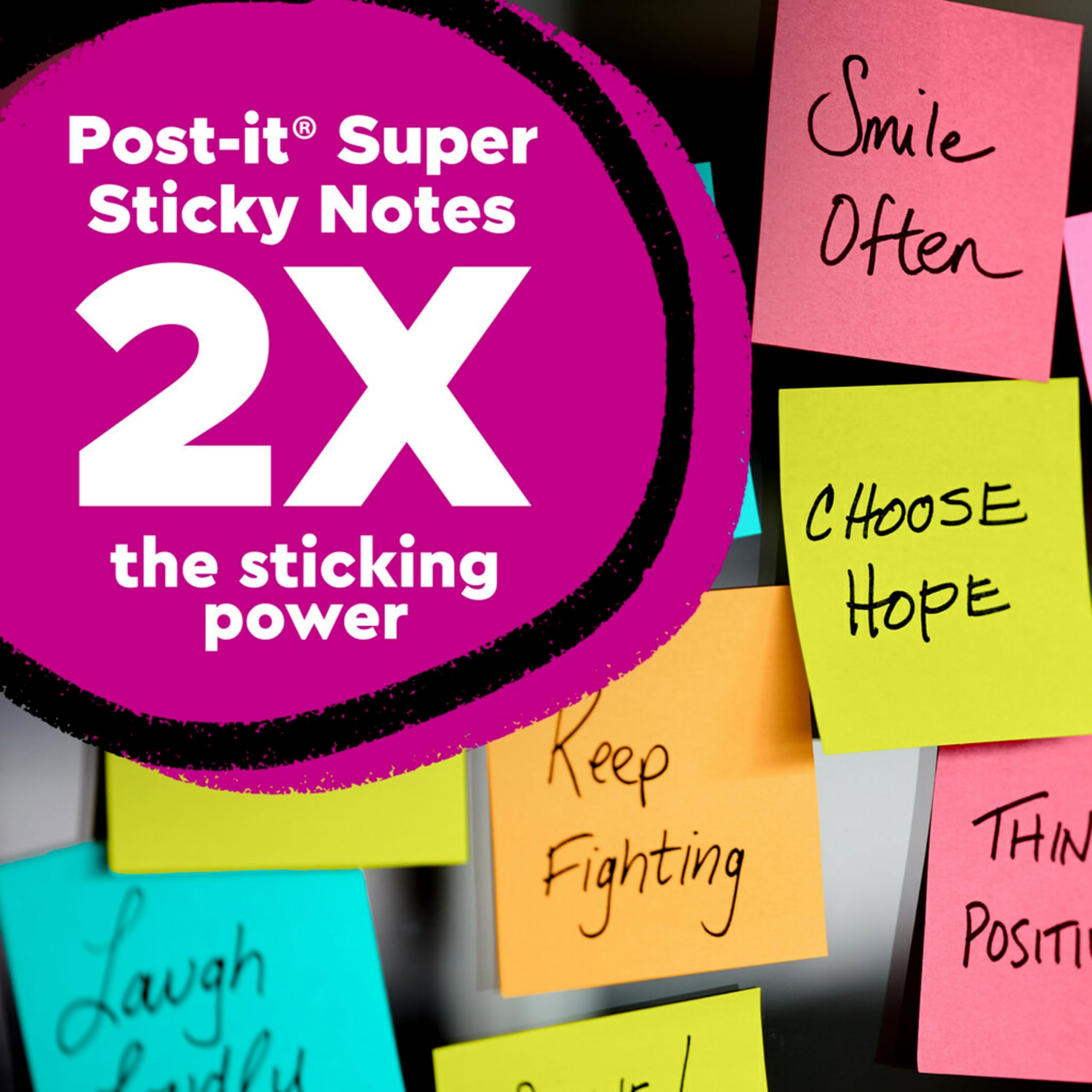 Post-it Super Sticky Dispenser Pop-up Notes, 10 Sticky Note Pads, 3 x 3 in., 2X The Sticking Power, School Supplies and Oﬃce Products, Use with Post-it Note Dispensers, Supernova Neons Collection