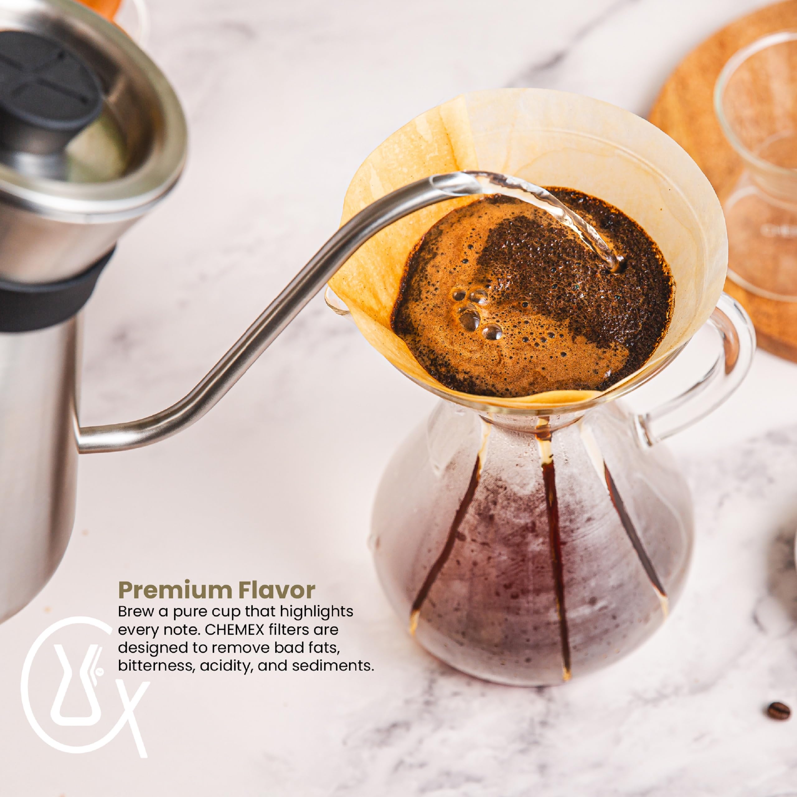 Chemex FSU-100 Bonded Coffee Filter Natural, One Size