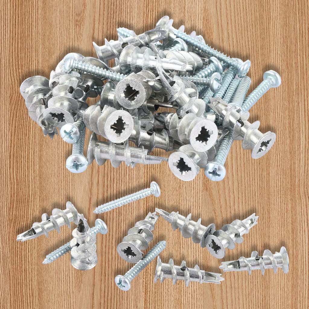 MUXHEL 240Pcs Drywall Anchors and Screws Kit, Heavy Duty Heavy Duty Zinc Self Drilling Drywall Anchors with #8 x 1-1/4'' Screws Kit for Drywall, Sheetrock, Hollow Door and Plaster Wall