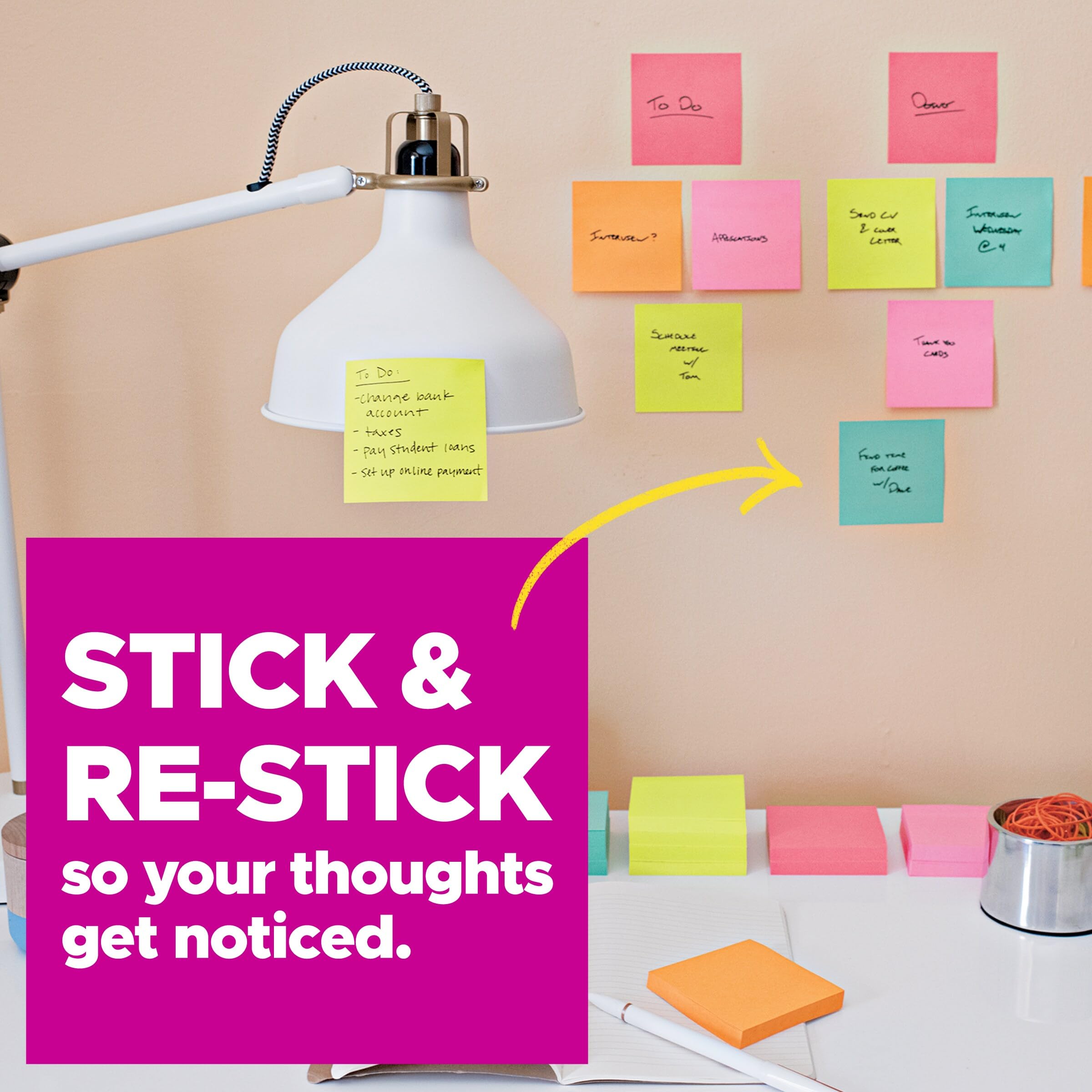 Post-it Super Sticky Notes, 3 x 3-Inches, Canary Yellow, 10-Pads/Pack