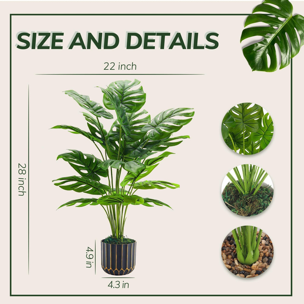 Der Rose Fake Plants Tall 28'' Artificial Plants for Living Room Home House Decor Indoor