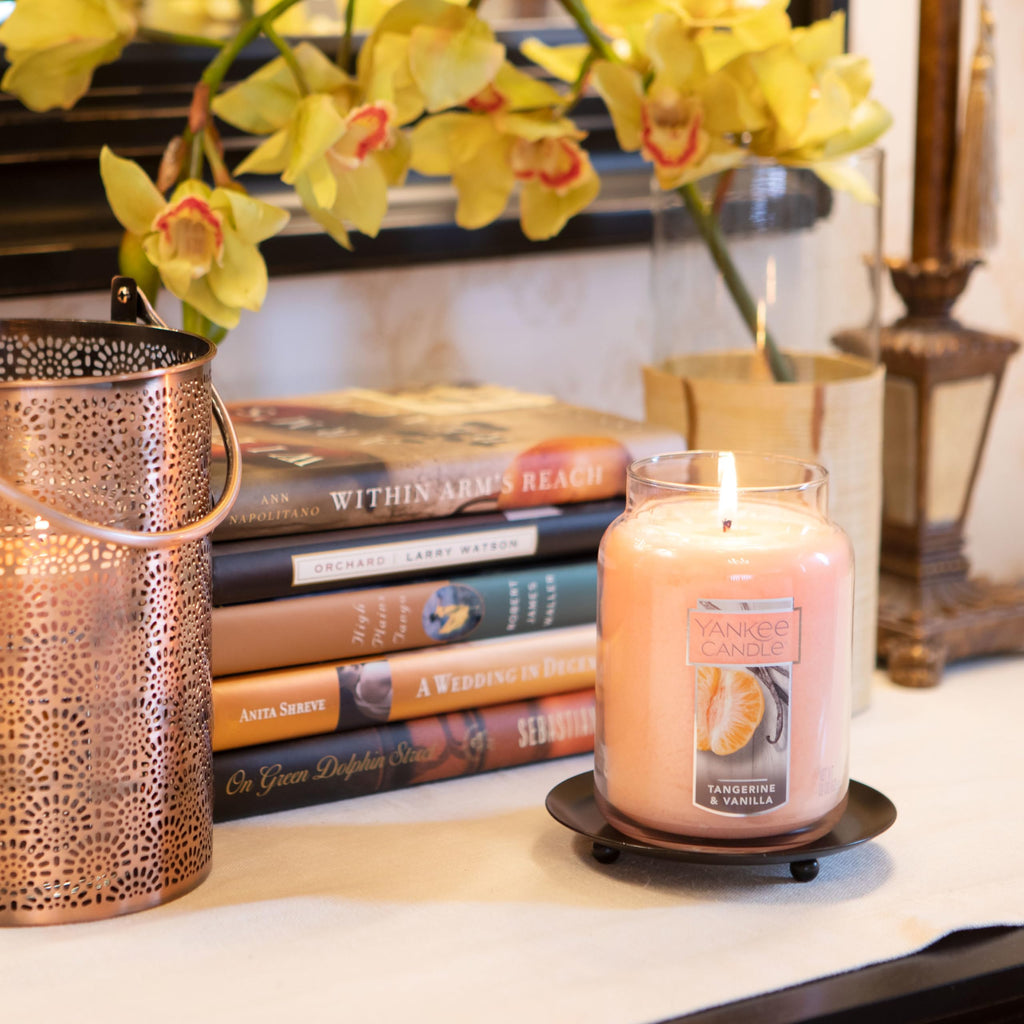 Yankee Candle Scented Candle, Tangerine Vanilla, Original Large Jar Candle, 110-150 Hours of Burn Time, 22 oz.