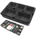 Pack of 8 Felt Drawer Organiser,Stackable Felt Storage Boxes,felt organizers,Drawer Organiser System,Dressing Table Organiser,drawer dividers for Desk,Bedside Table,Cupboard (Dark Grey)