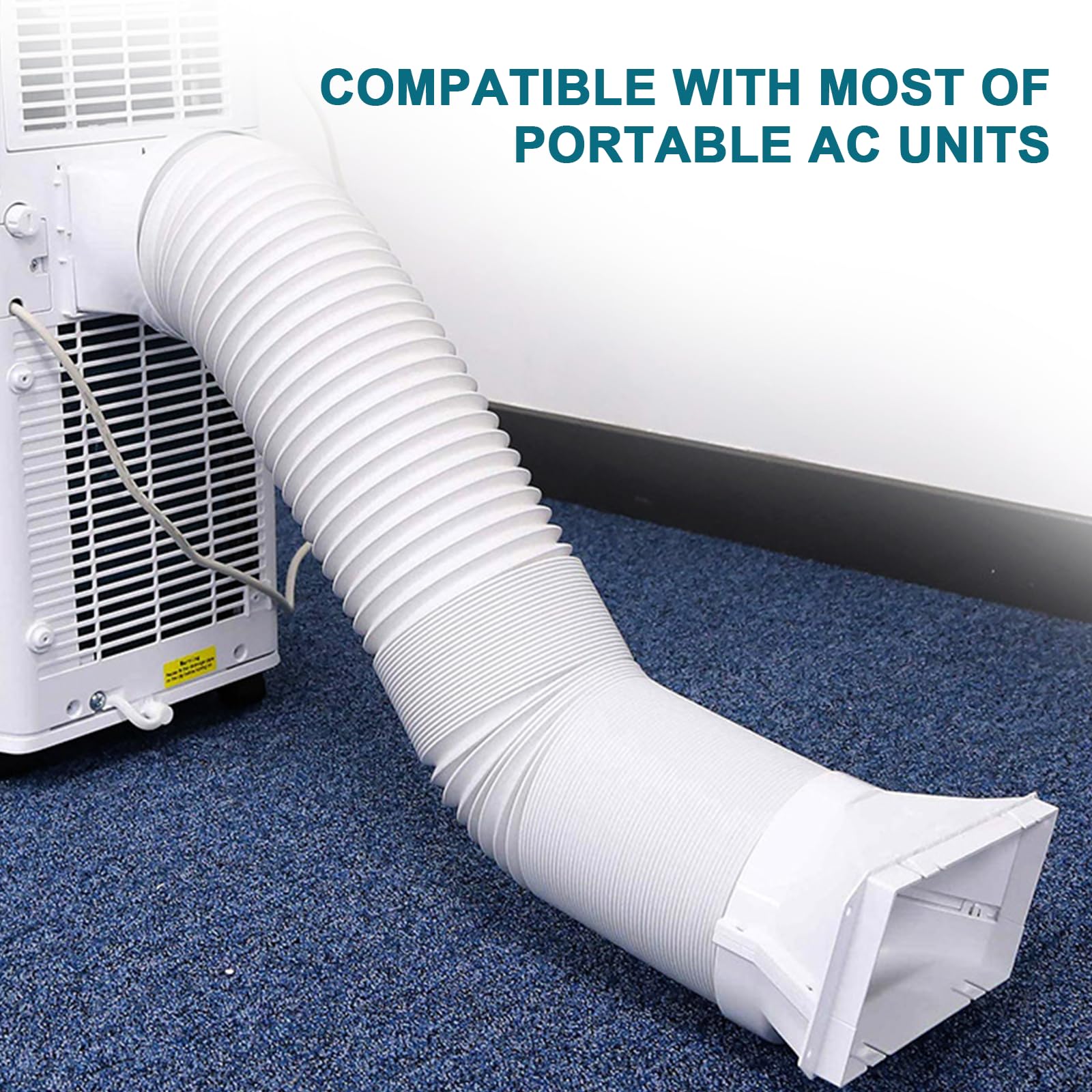 Portable Air Conditioner Hose with 5.9" Diameter & 80" Length Anti-Clockwise Thread, Universal Portable AC Exhaust Hose Air Conditioner Parts & Accessories
