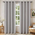 Joydeco 100% Blackout Curtains 2 Panels for Living Room - Linen Black Out Curtains 84 Inch Long Room Darkening Opaque Curtains for Bedroom, Thermal Insulated Drapes Privacy Protection 2 Panels Set