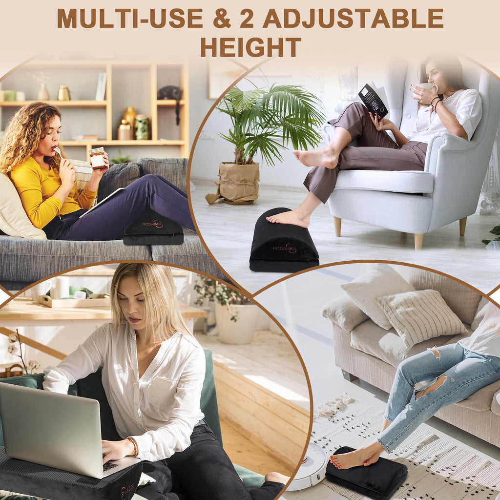ACDRIME Foot Rest for Under Desk at Work, Under Desks Footrest, Ergonomic 2 Adjustable Heights Footrest, Office Desk Accessories, for Office Desks & Offices Chair - Back & Leg Hip Pain Relief