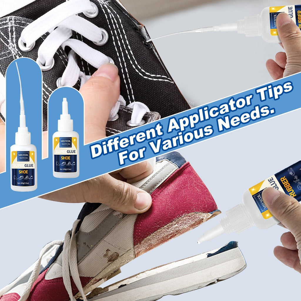 Super Glue for Shoe - 100g Instant Shoe Repair Adhesive for Soles, Insole, Boots & Leather, Waterproof Clear Glue for Sneakers, Heels, Tennis Shoes