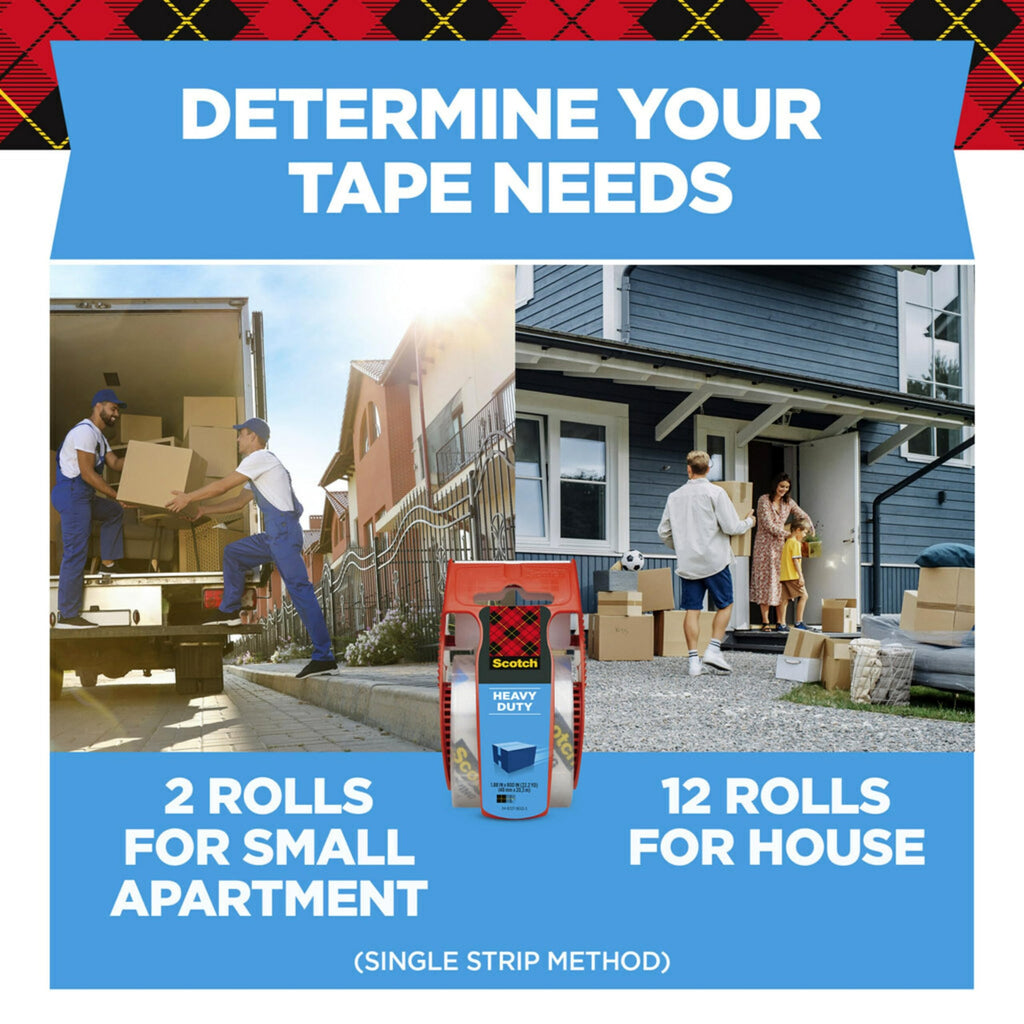 Scotch Heavy Duty Packaging Tape, 1.88 Inches x 800 Inches, 6 Rolls (142-6)