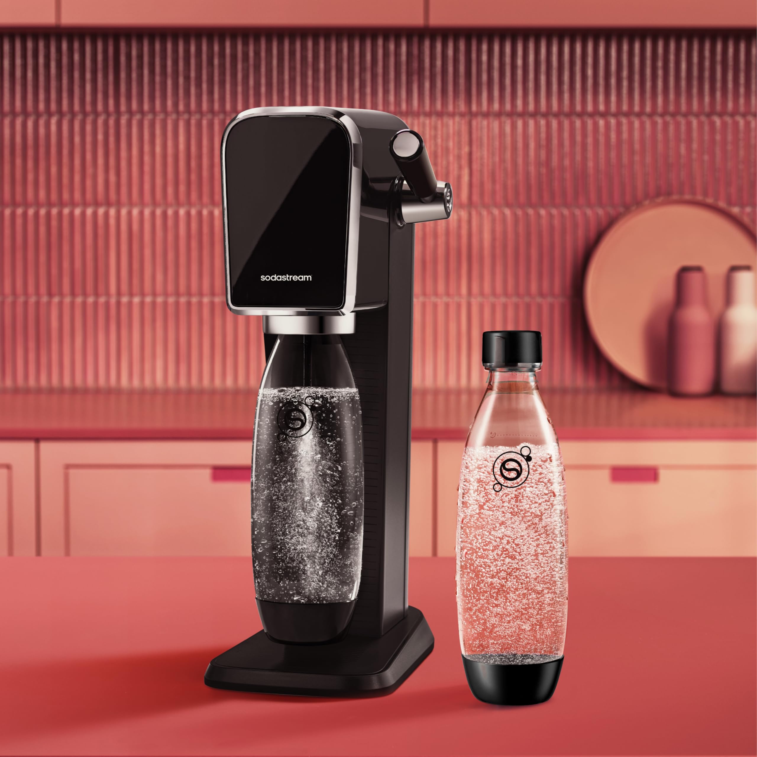 Sodastream 1L Fuse Black Bottles Twin Pack - Dishwasher Safe