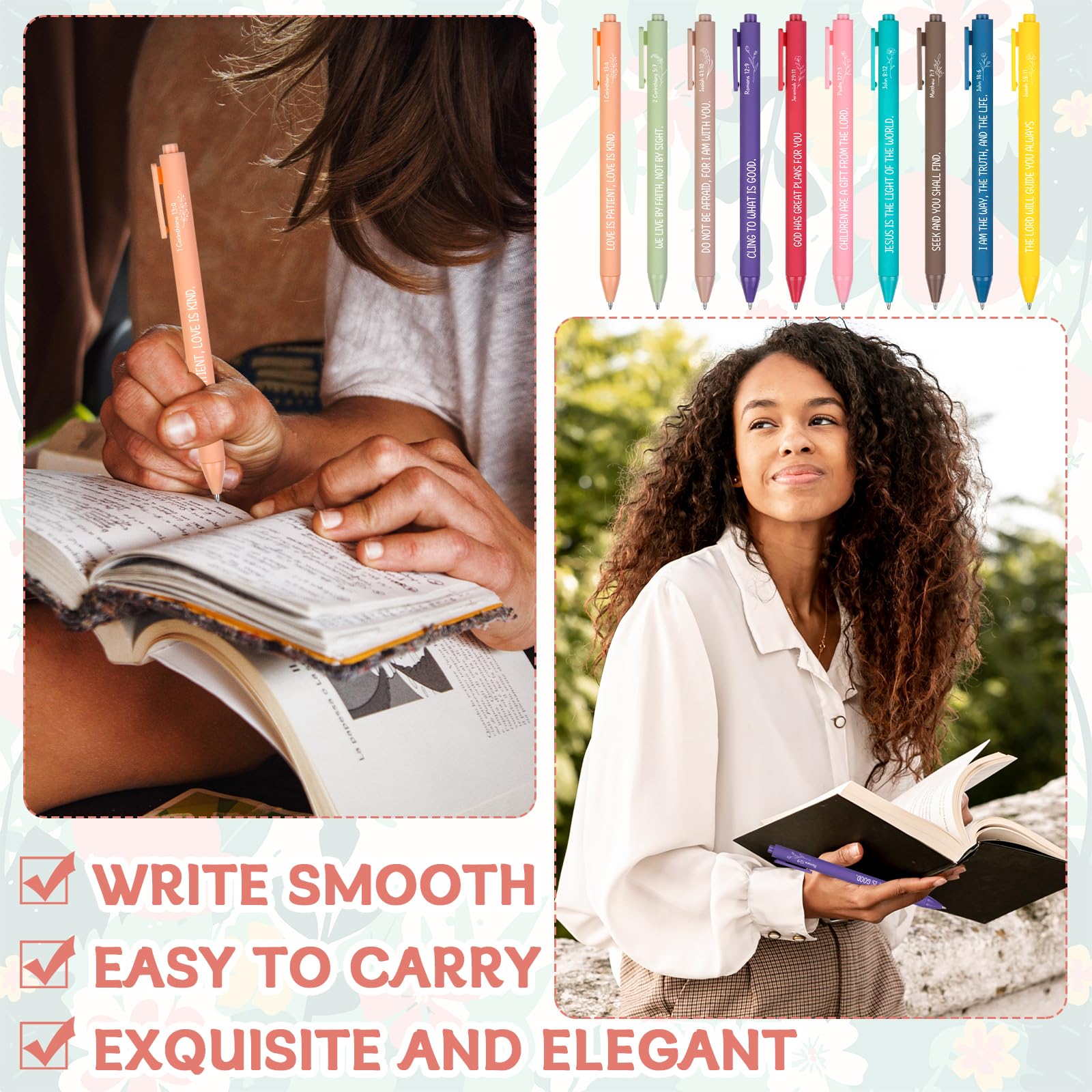 30 Pcs Christian Bible Verse Pens Gifts Bulk Religious Inspirational Scripture Ballpoint Pen for Women Men Office Sunday School Reward Supplies