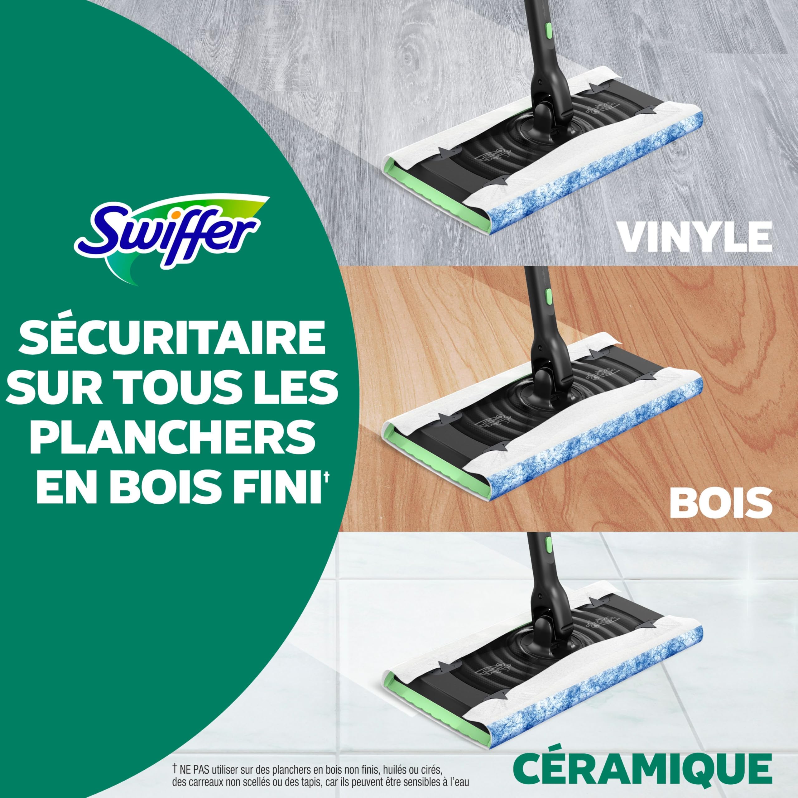 Swiffer Sweep and Mop Deluxe, 2-in-1 Floor Mopping and Sweeping Kit, Multi-Surface Kit for Floor Cleaning, Kit Includes 1 Sweeper Device, 5 Heavy Duty Dry Sweeping & 6 Heavy Duty Wet Mopping Cloths