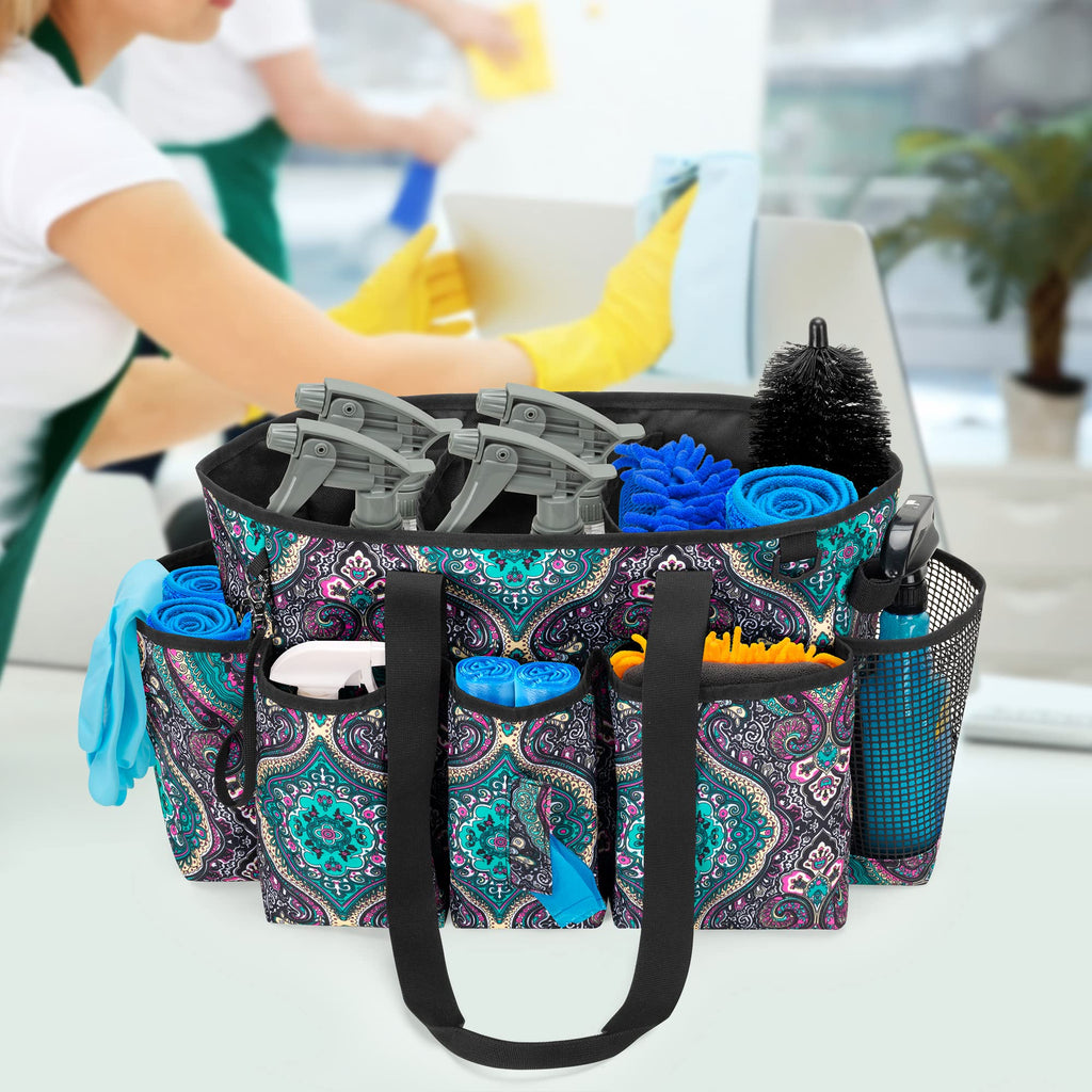 LoDrid Tote Cleaning Caddy with Dividers for Cleaning Supplies, Cleaning Bag Organizer with Handle Strap for Cleaning Work, Totem, (Bag Only)