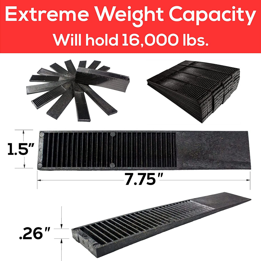Pro Project Supply's Never-Rot 8 Inch Composite Shims, 24 Pack. Home Improvement DIY Levelers Have Extreme Weight Capacity, are Weather Resistant, Easy to Break & Perfect for Doors, Windows, & Sheds.