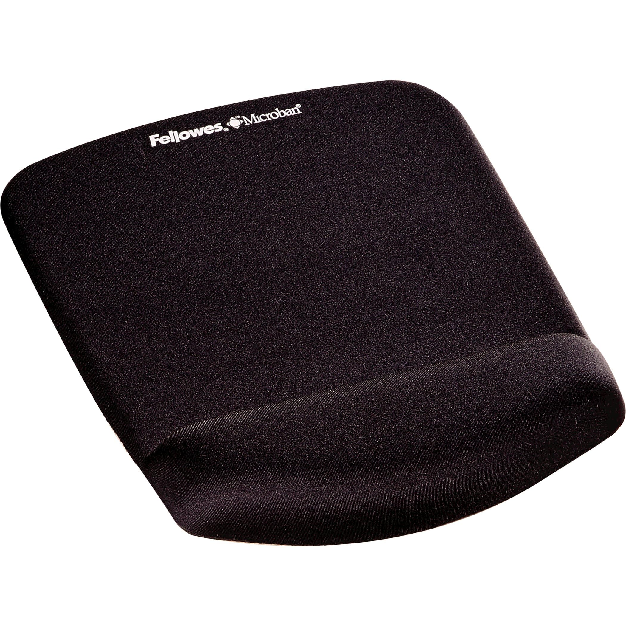 FELLOWES PlushTouch Mouse Pad Wrist Rest with FoamFusion, Black