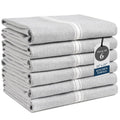 Kitchen Towel Set - 100% Cotton Towels, Reusable Dish Cloths, Grey Dish Towels for Kitchen, Soft Absorbent Tea Towels, Durable Hand Towels, 14” x 25” - 6 Pack
