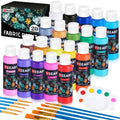 Fabric Paint, Yeeart 20 Colors Permanent Soft Fabric Paint Set for Clothes in Bottles (60ml/2oz) with 10 Brushes, Palette, Non-Toxic Textile Paint Art Supplies for Clothes, Canvas, T-Shirts, Jeans
