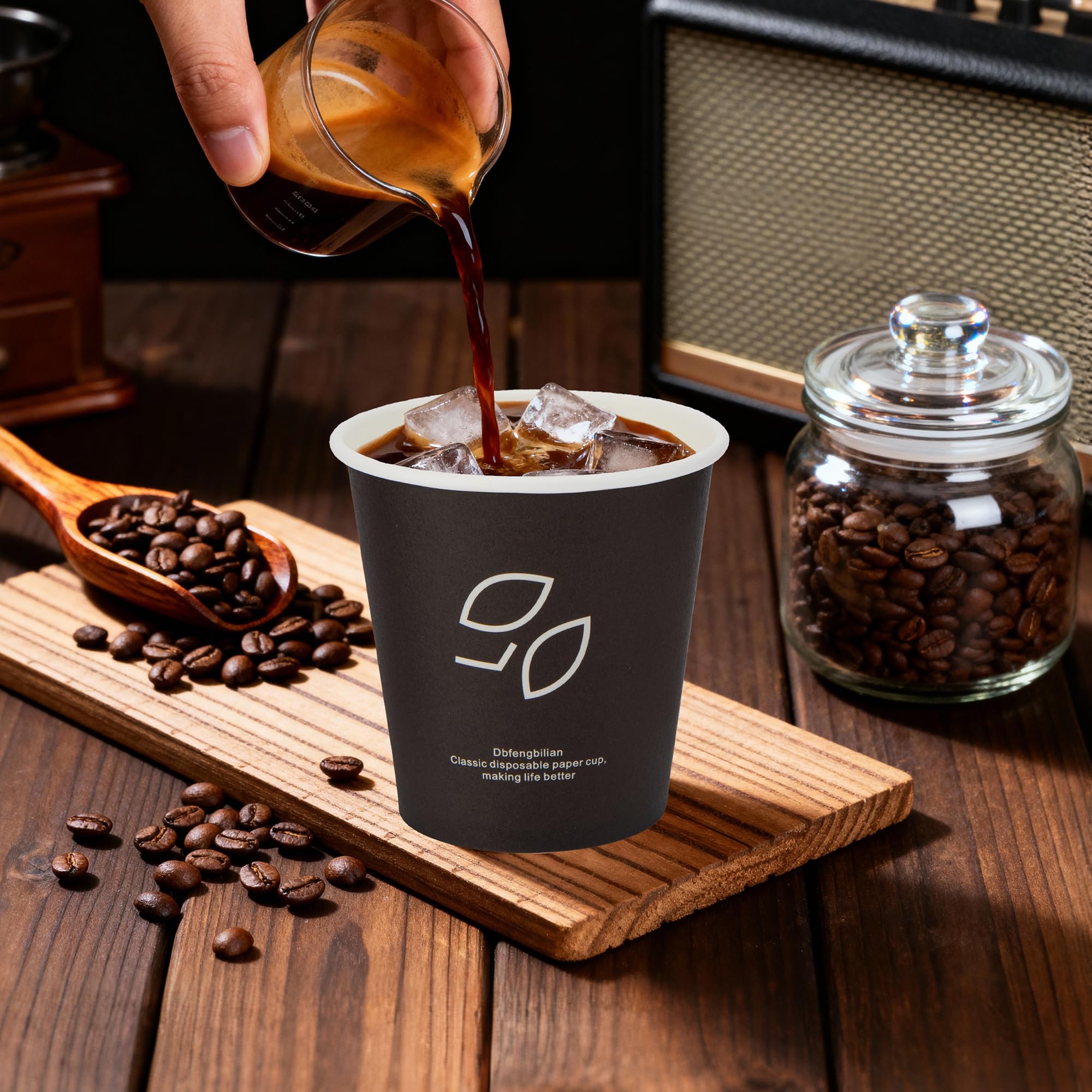 Dbfengbilian 300 Pack -3oz Disposable Coffee Cups, Thickened Coffee Paper Cups - Hot & Cold Beverages, Tea, Hot Chocolate, Water, Juice
