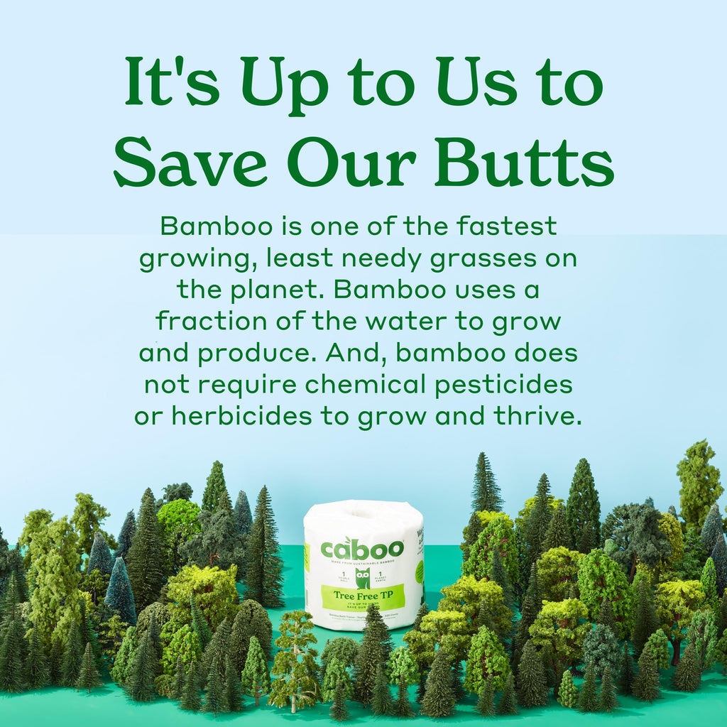 Caboo Tree Free Facial Tissues, 3 Ply Natural Tissue Paper, Pack of 4, Hypoallergenic Tissue Boxes, 60 Tissues Per Box, 240 Total Tissues