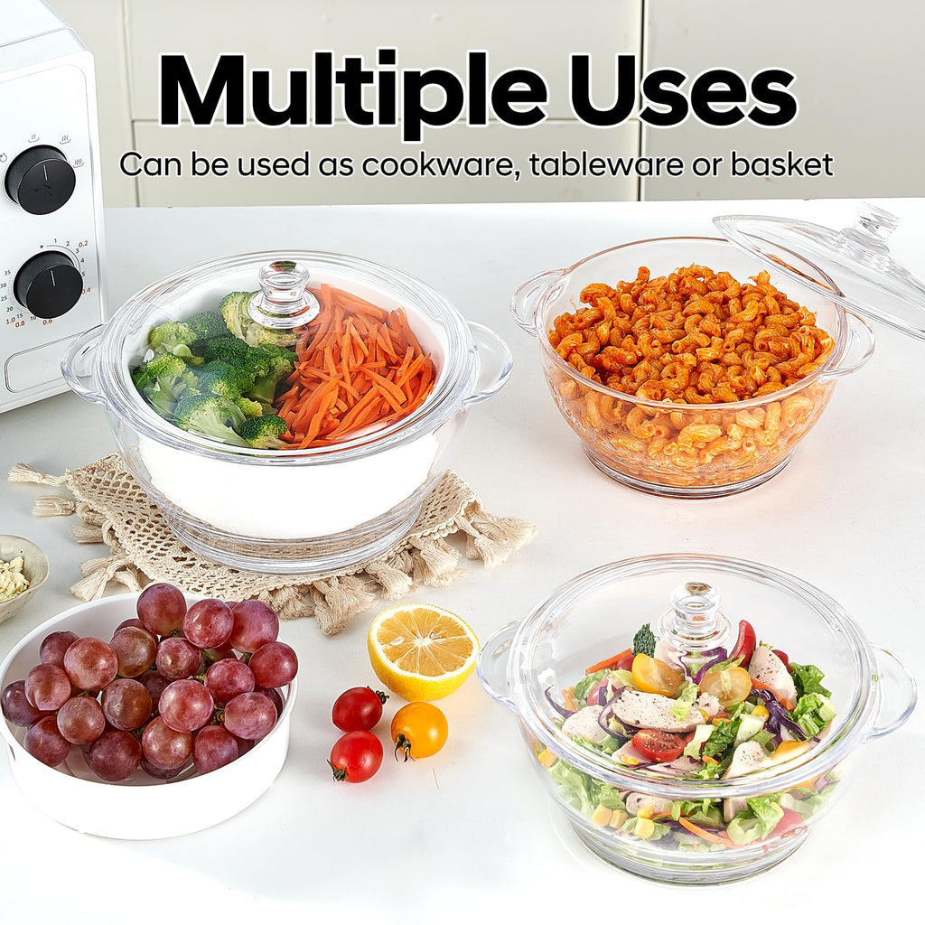 2.5L Glass Microwave Vegetable Steamer, Steamer for Cooking, Microwave Dumpling Fish Broccoli Bun Potato Food Cooker with Lid & Steaming Basket for Convenient Quick Healthy, BPA-Free, Dishwasher Safe