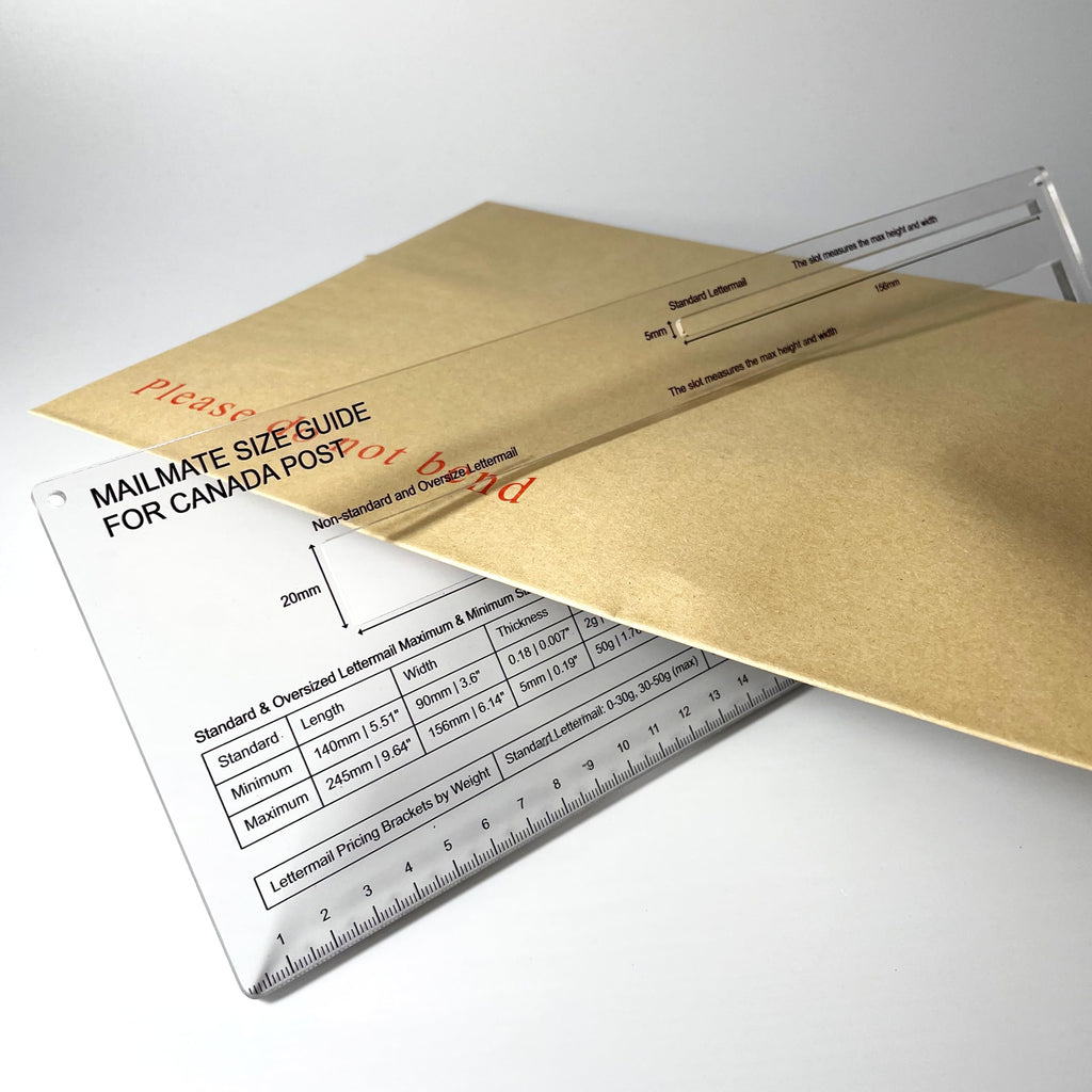Mailmate Shipping Guide for Canada Post | Mail Sizer, Mail Measure, Shipping Template, Letter & Envelope Size Guide, Measuring Tool for Standard and Oversized Lettermail