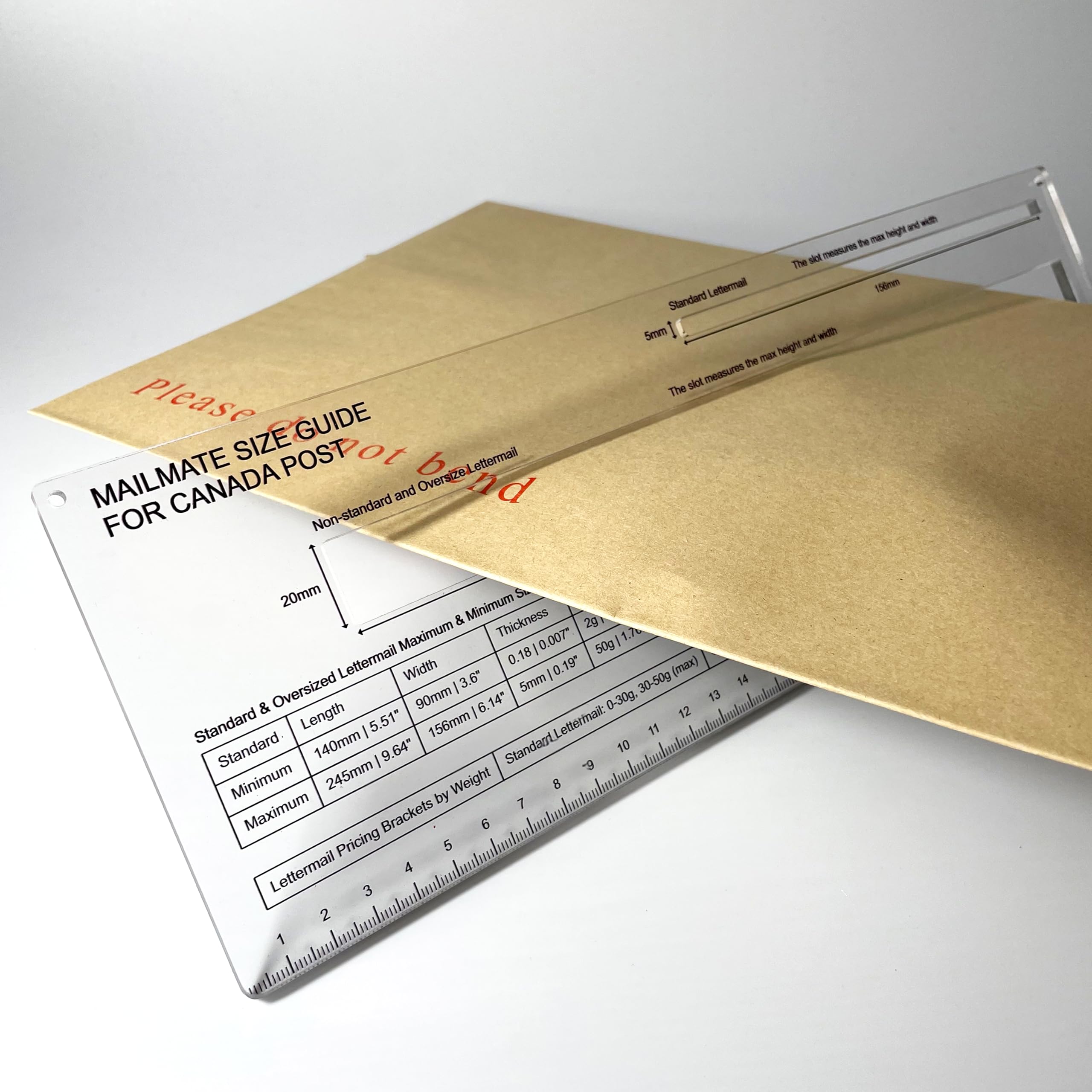 Mailmate Shipping Guide for Canada Post | Mail Sizer, Mail Measure, Shipping Template, Letter & Envelope Size Guide, Measuring Tool for Standard and Oversized Lettermail