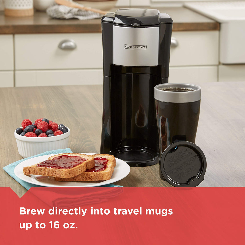 BLACK+DECKER CM618C Single Serve Coffee Maker, Black