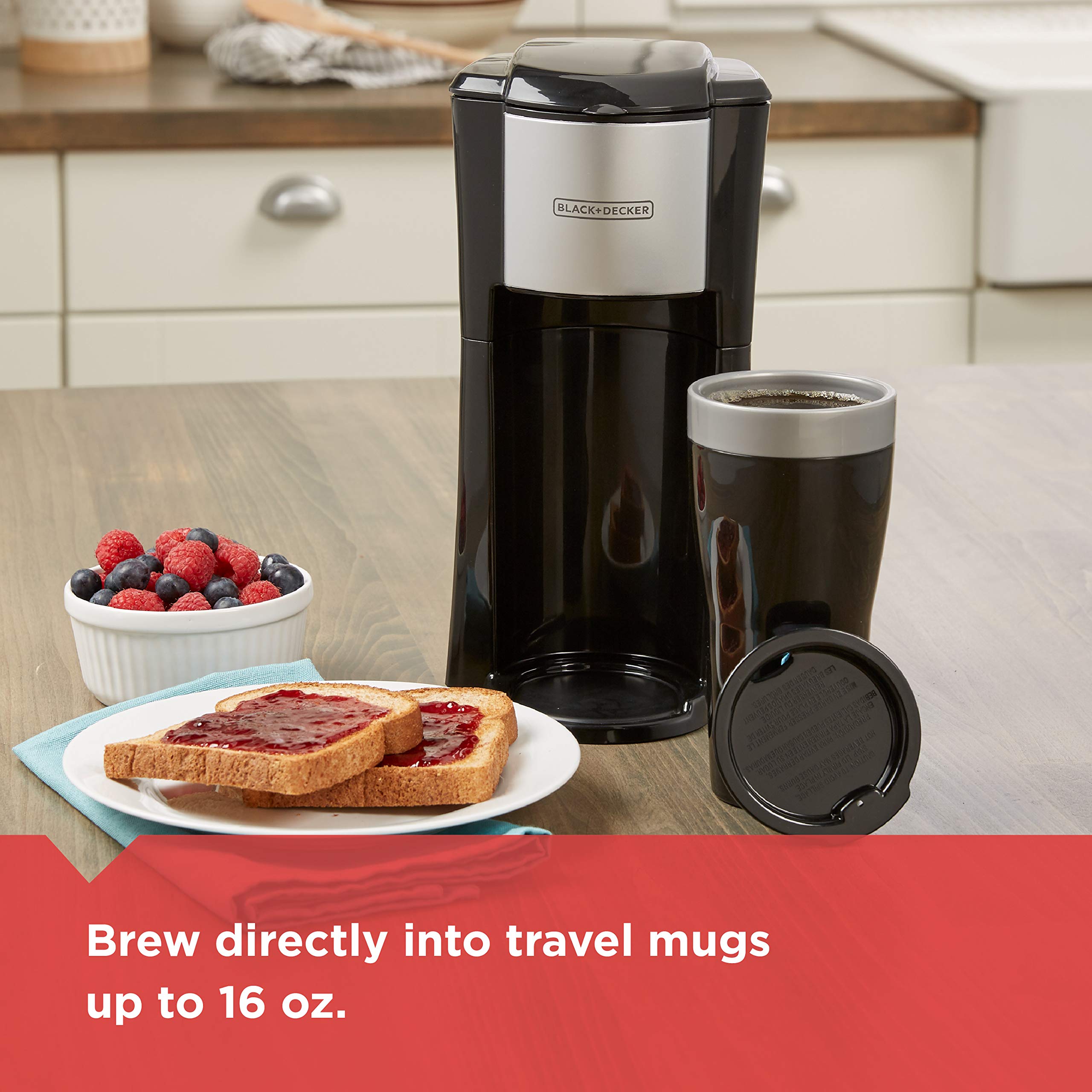 BLACK+DECKER CM618C Single Serve Coffee Maker, Black