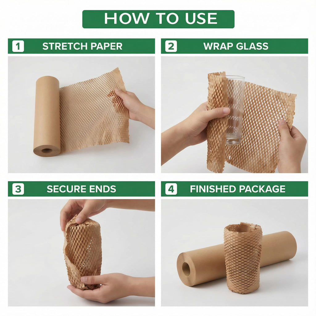 Honeycomb Packing Paper 12”x200’, Bubble Cushioning Wrap for Packing Moving,Products & Gifts Wrapping Paper, Recyclable and Biodegradable Shipping Packing Materials