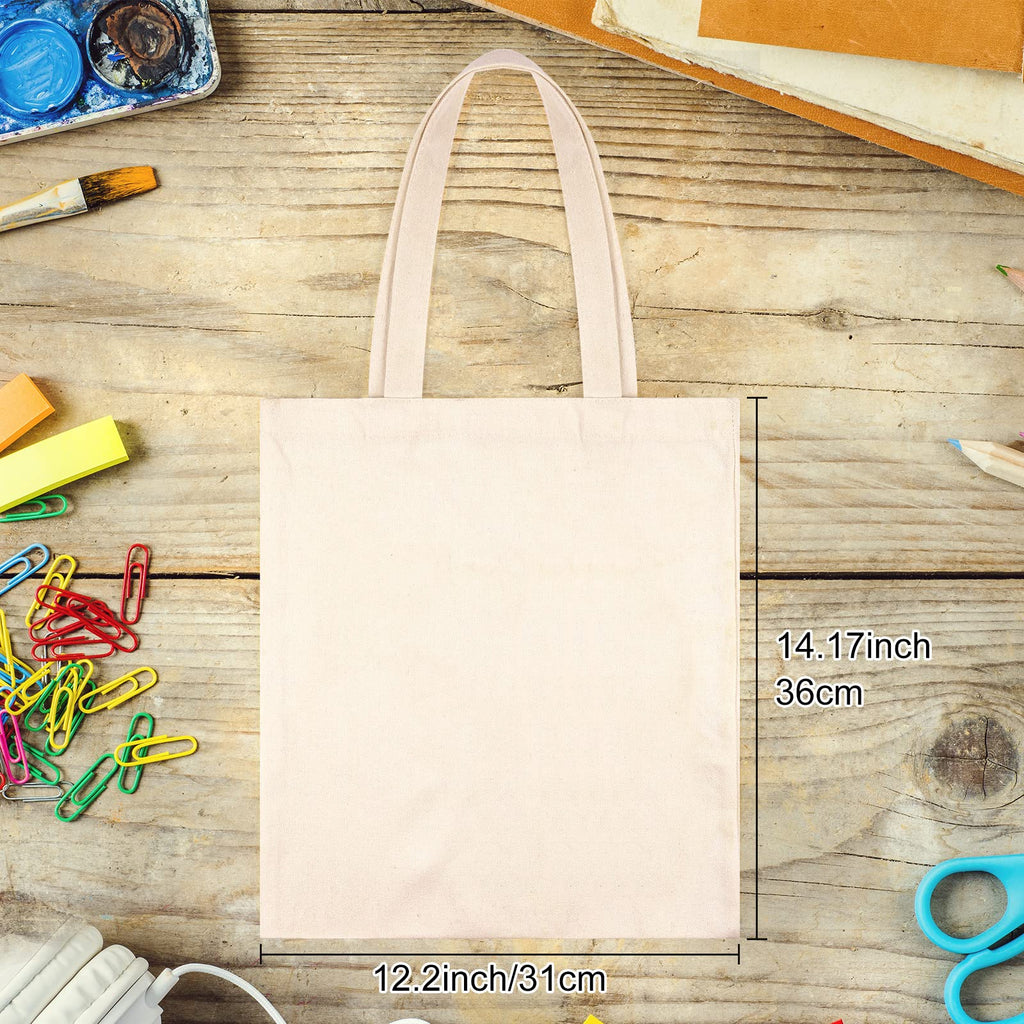 Morcheiong 10 Pack Cotton Canvas Bag Blank Tote Canvas Bags Reusable Grocery Shopping Bags, Suitable for DIY Craft, Grocery, Promotion, Gift, Shopping, Drawing, Advertising, Giveaway, Activity