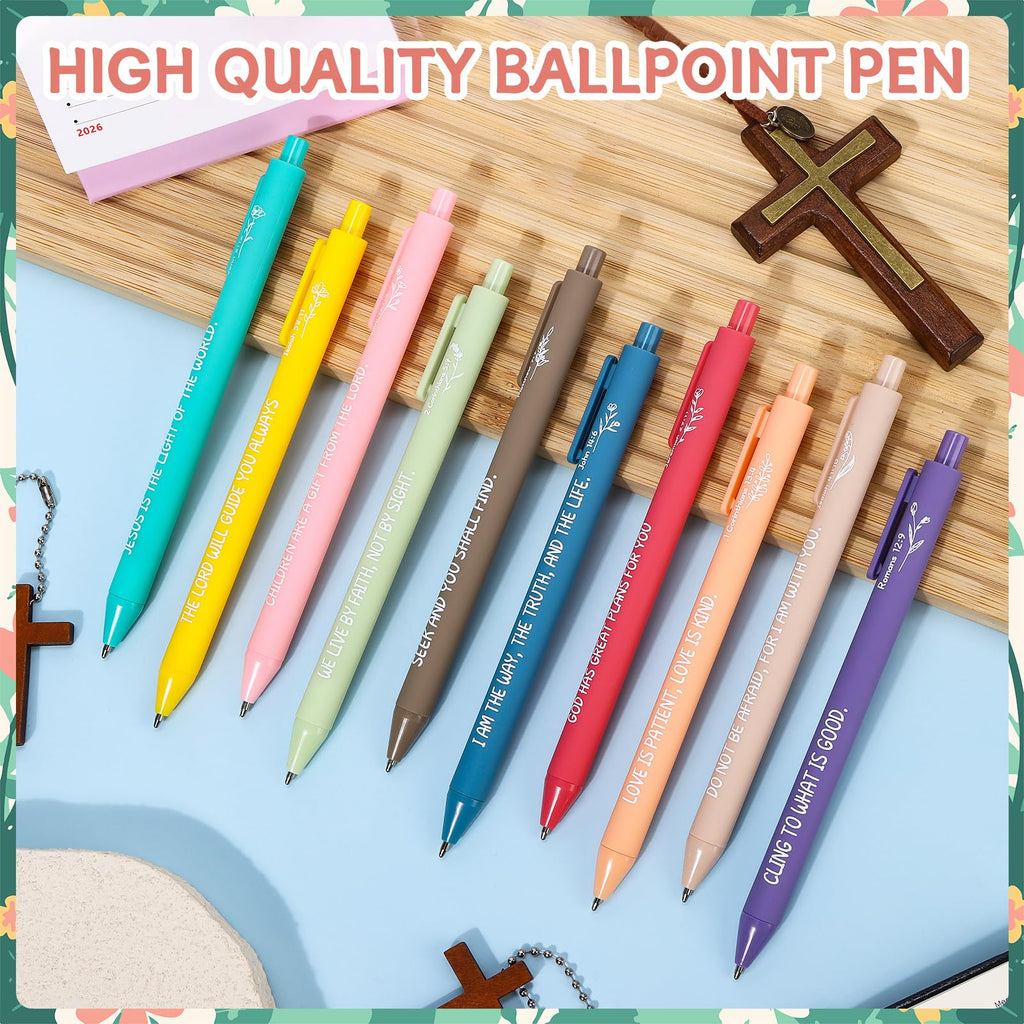 30 Pcs Christian Bible Verse Pens Gifts Bulk Religious Inspirational Scripture Ballpoint Pen for Women Men Office Sunday School Reward Supplies